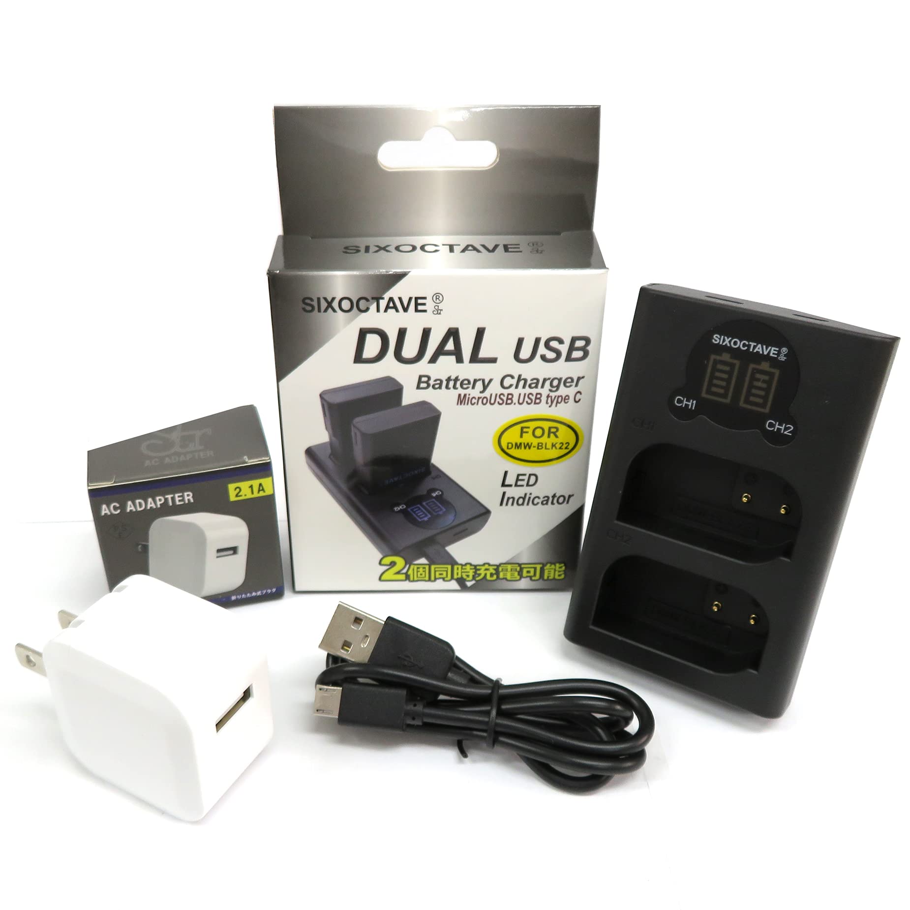 Amazon | SIXOCTAVE [2.1A ACアダプター付き コンセント充電も対応